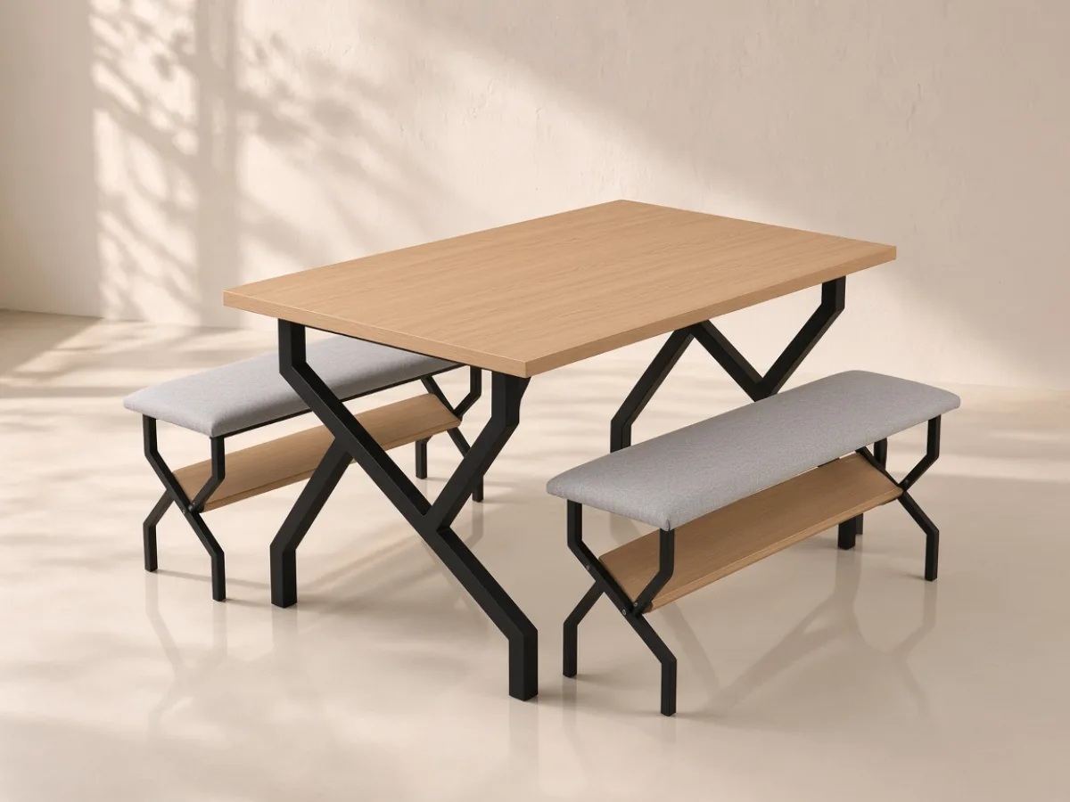 Table with twin benches