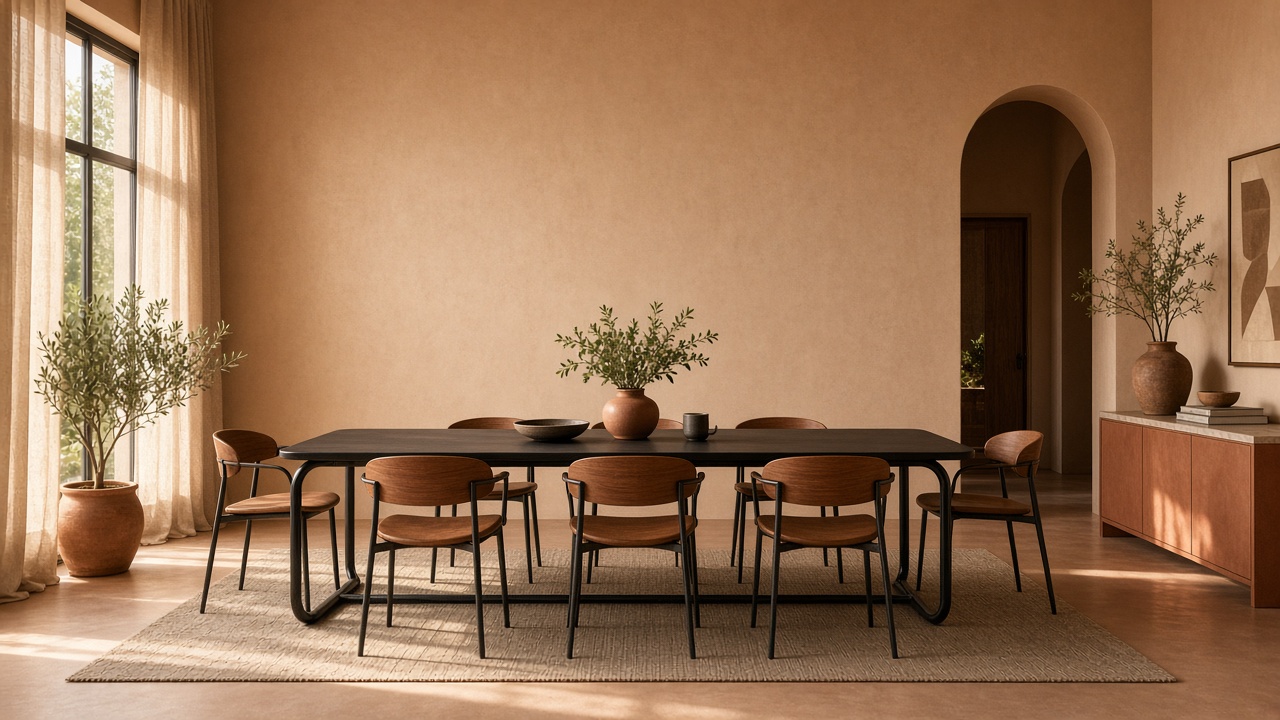 Steel tube dining furniture in a warm restaurant setting